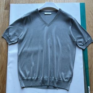 The Row 100% silk knitwear V-neck T-shirt